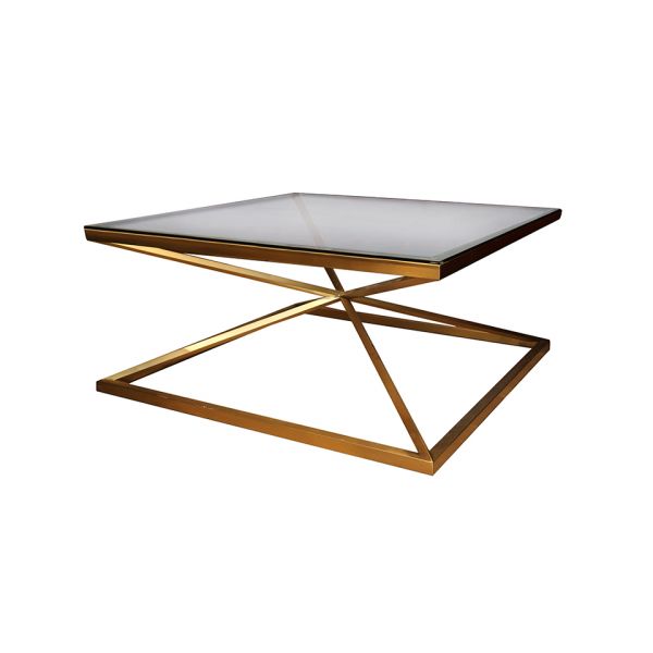 Стол кофейный 100x100x45 matte gold  ROOMERS FURNITURE