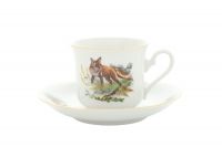 Набор чашек 200 мл с блюдцем Мэри-Энн 6 шт Охота 03160415-0363 LEANDER