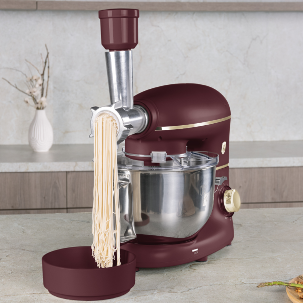 Многофункциональный кухонный комбайн с мясорубкой, электрический, матовый бордо, Leonardo BERLINGER HAUS
