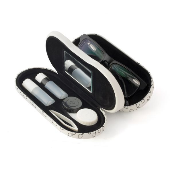 Футляр для очков и контактных линз Twin pattern белый