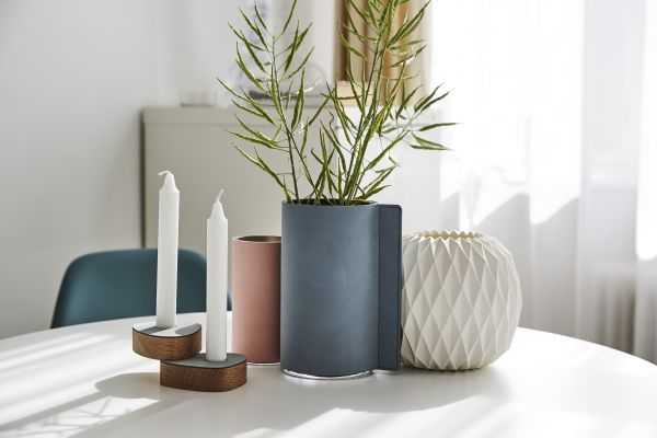 Ваза для цветов с кожаной отделкой, цвет розовый, LIND DNA 9816