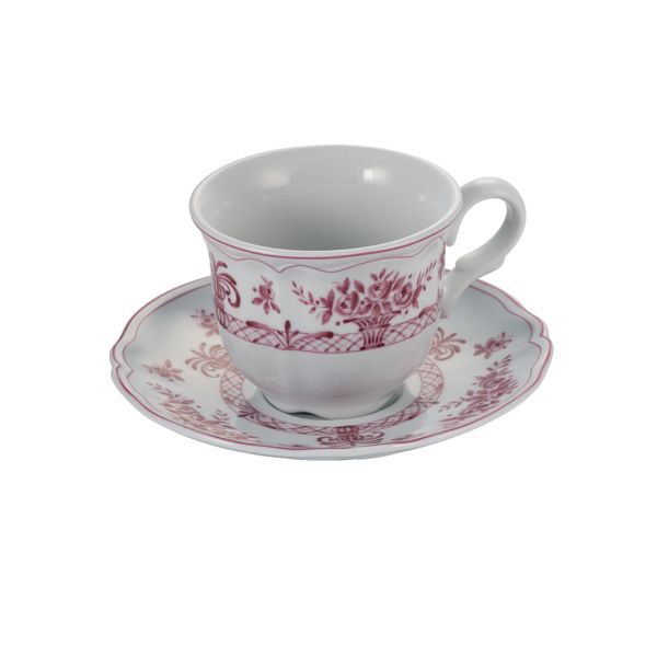 Кофейное блюдце 12 см NEOS ANTHIROS, фарфор, белый/розовый LE COQ