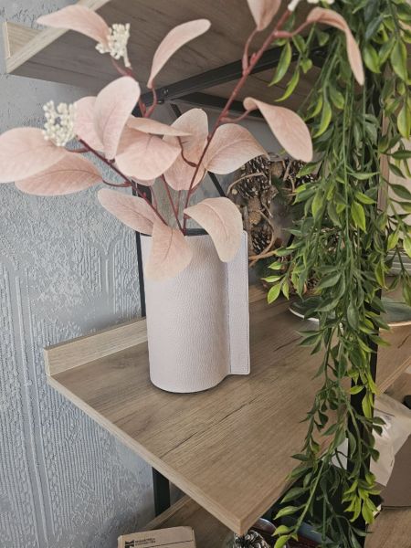 Ваза для цветов с кожаной отделкой кремовая, Vero VR-03CR