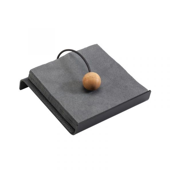 Салфетница для бумажных салфеток кожаная прямоугольная, цвет теплый серый, LIND DNA 990296