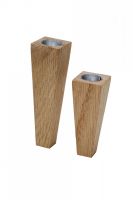 Магнитные подсвечники для высоких свечей набор 2 шт, цвет натуральный дуб, LIND DNA 982911