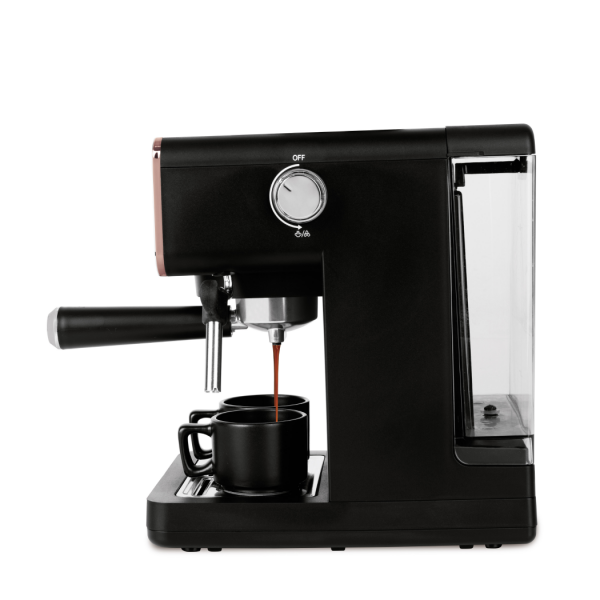 Кофеварка цифровая эспрессо 3 в 1, электрическая, black/rose gold, черный BERLINGER HAUS
