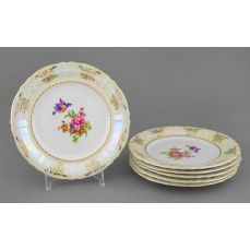 Набор тарелок десертных 6 шт 19 см Цветы перламутр 07160319-0656 LEANDER