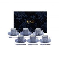 Набор из 6 кофейных пар  blue/white 80 TOKYO DESIGN