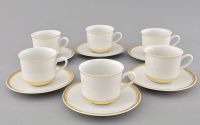 Набор чайных пар Сабина 6 шт Отводка золото 02160415-0511 LEANDER