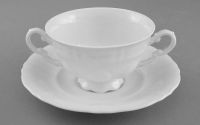 Чашка для супа с блюдцем Соната 350 мл Белый фарфор 07120624-0000 LEANDER