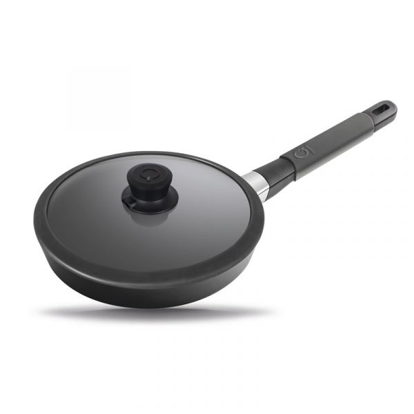 Сковорода  Индукционная ?24cm, с серой силиконовой ручкой, h=5 cm     (10)     37124g