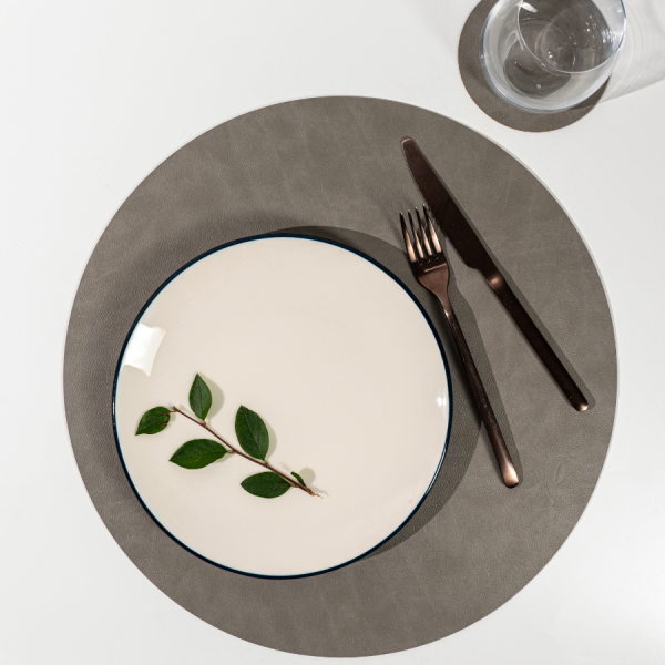 Подставка под кружку из кожи круглый 11 см серый 11 см, NUPO Vero 523006
