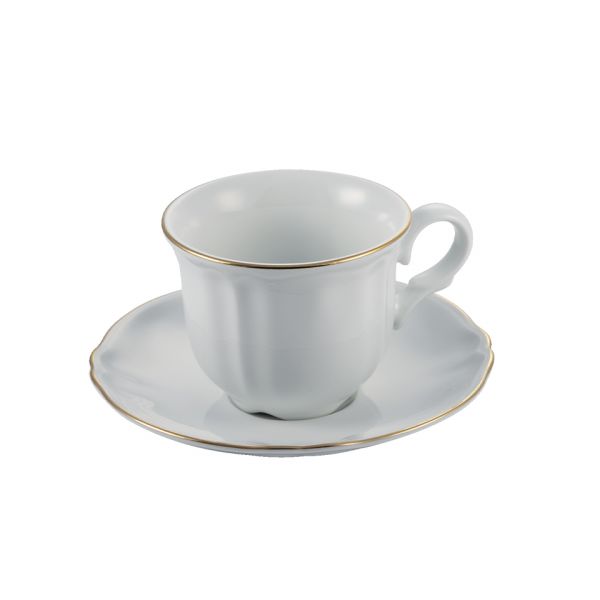 Чайная кружка 200 мл HARMONIAE, фарфор, белый с золотым кантом LE COQ