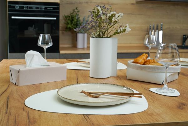 Хлебница из кожи 23х22х9 см, цвет белый, Vero VR-02WT