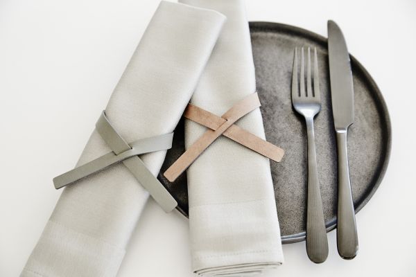 Петля для салфетки набор 4 шт, 1х30 см, цвет бело-серый, HIPPO LIND DNA 98944