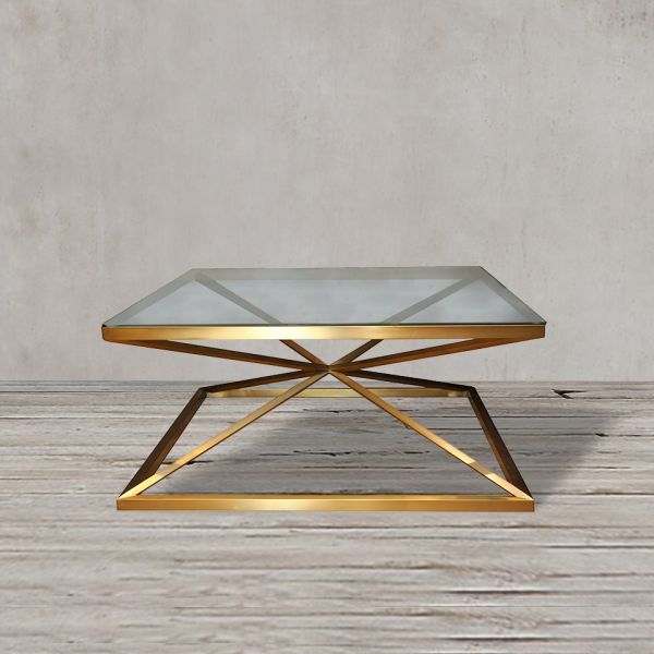 Стол кофейный 100x100x45 matte gold  ROOMERS FURNITURE
