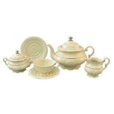 Чайный сервиз на 6 персон Слоновая кость Платиновый кант 07560725-1138 LEANDER