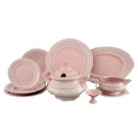 Сервиз столовый «Розовый» 25 предметов Белый Узоры 07262011-3001 LEANDER