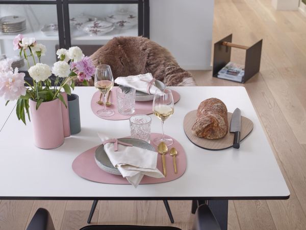 Ваза для цветов с кожаной отделкой, цвет розовый, LIND DNA 9816