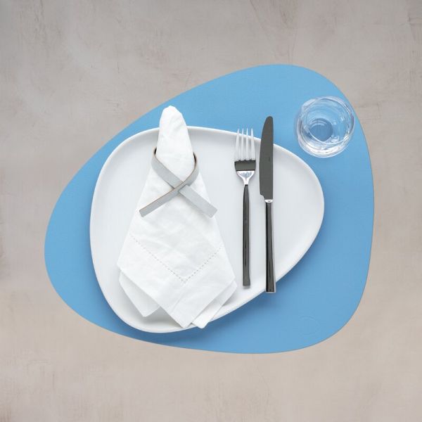 Сервировочная салфетка из натуральной кожи фигурная 36х42 см, цвет голубой, NUPO LIND DNA 991125