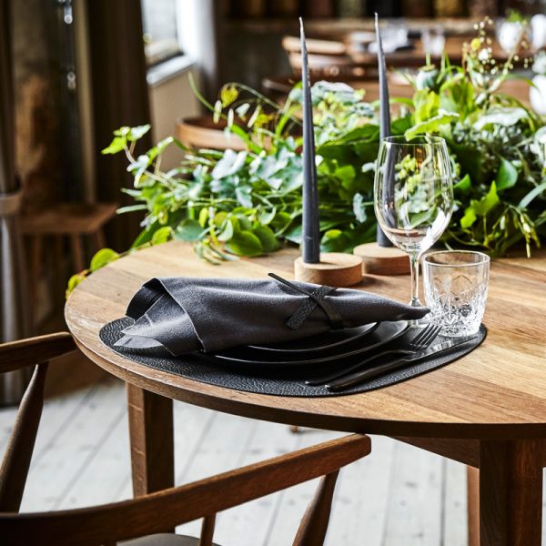 Сервировочная салфетка из натуральной кожи фигурная 36х42 см, цвет черный, Hippo LIND DNA 981292