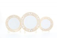 Набор тарелок Сабина 18 предметов (19+23+25 см) Золотые узоры 02160129-1373 LEANDER