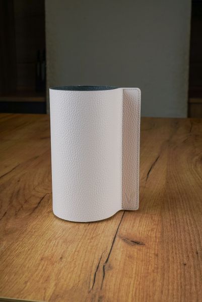 Ваза для цветов с кожаной отделкой кремовая, Vero VR-03CR