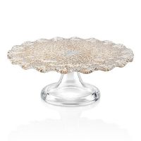 Блюдо для торта на ножке 26 см, стекло, золотистый, Special IVV