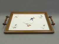 Поднос 37.5 см в деревянной раме Чешский гусь 20191655-0807 LEANDER