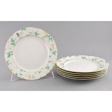 Набор тарелок мелких 25 см, 6 шт Мэри-Энн Зеленные листья 03160115-1381 LEANDER