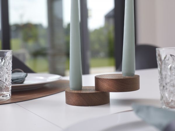 Магнитные подсвечники для чайных свечей круглые, набор 2 шт, натуральный дуб, LIND DNA 98409