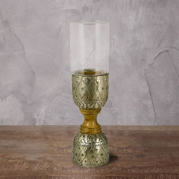 Подсвечник  Light burnt with ant. silver metal finish  ROOMERS FURNITURE