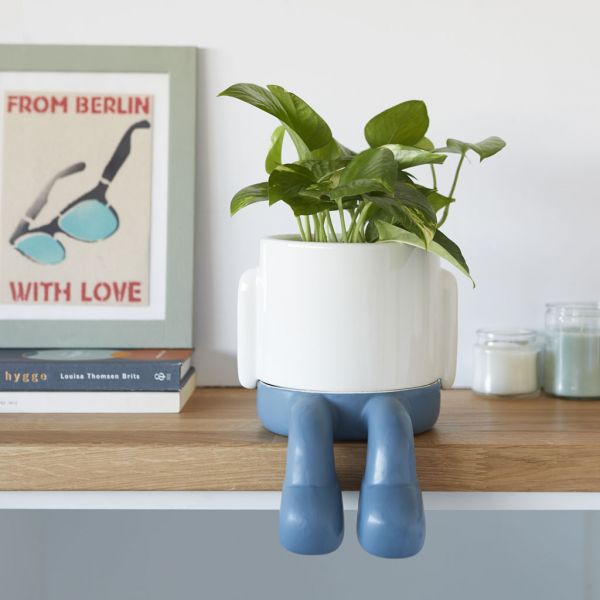 Кашпо керамическое для цветов Mr. Dangly синее 22 см Balvi