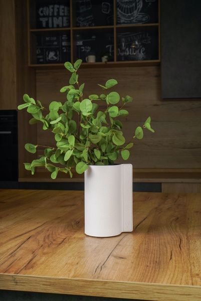 Ваза для цветов с кожаной отделкой кремовая, Vero VR-03CR