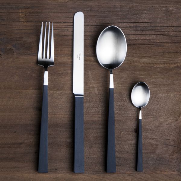 Набор столовых приборов 24 предмета 37.5x38.5x6 matte chrom/black  CUTIPOL