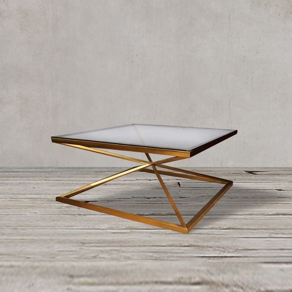 Стол кофейный 100x100x45 matte gold  ROOMERS FURNITURE