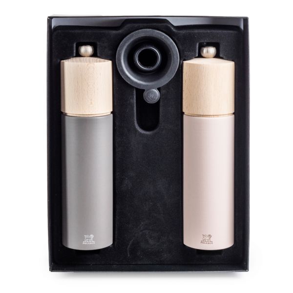 Набор мельниц для соли и перца 21 см, дерево, серый и розовый, Boreal PEUGEOT