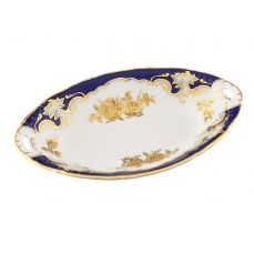 Блюдо овальное глубокое Соната 17 см Золотая роза, кобальт 07116123-1457 LEANDER