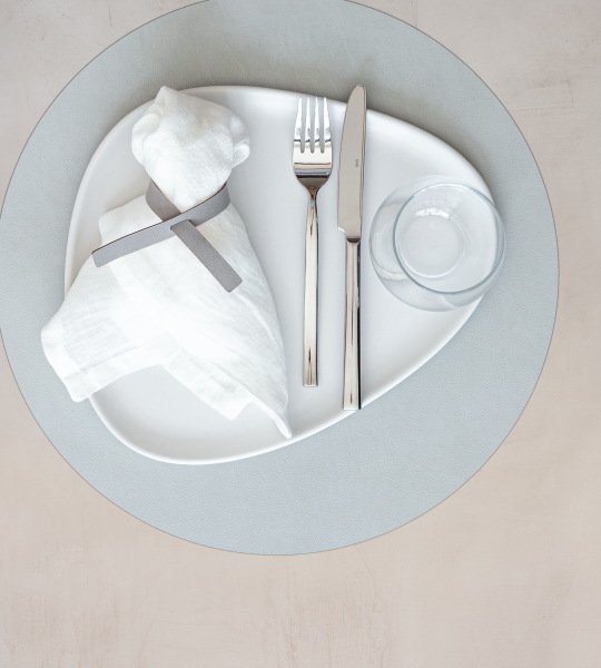 Сервировочная салфетка из натуральной кожи круглая 30 см, цвет металлик, NUPO LIND DNA 981879