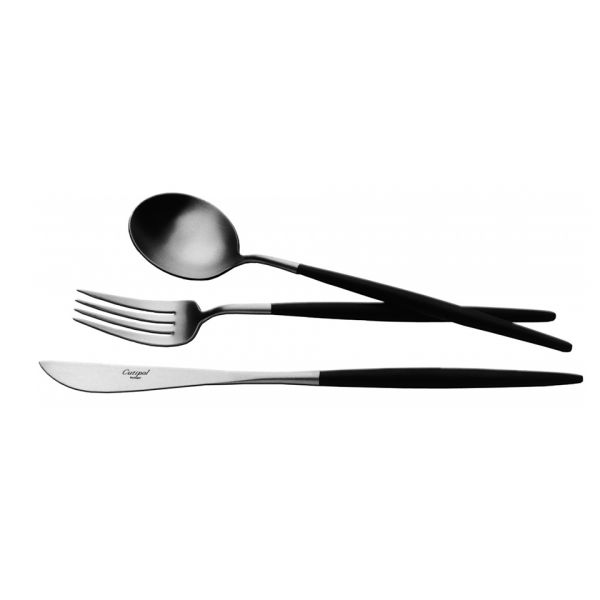 Набор столовых приборов 24 предмета 37.5x28.5x6 matte chrom/black  CUTIPOL