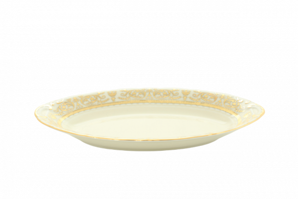 Блюдо овальное глубокое 23 см Золотые узоры 07516125-1373 LEANDER