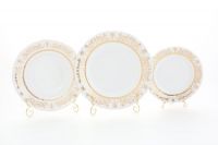 Набор тарелок Соната 18 предметов (19+23+25 см) Золотые узоры 07160119-1373 LEANDER