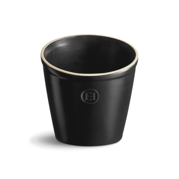 Стакан для кухонных аксессуаров, 14 см, керамика, черный трюфель, Natural Chic EMILE HENRY
