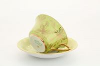 Чашка с блюдцем Салатовая 100 мл 13120424-H411 LEANDER