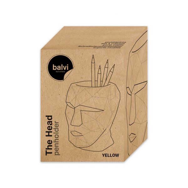 Подставка для канцелярских принадлежностей The Head желтый