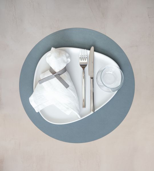 Сервировочная салфетка из натуральной кожи круглая 40 см, цвет голубой, NUPO LIND DNA 982523