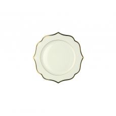 Тарелка пирожковая из костяного фарфора 15 см IONICA, слоновая кость с золотым кантом LE COQ