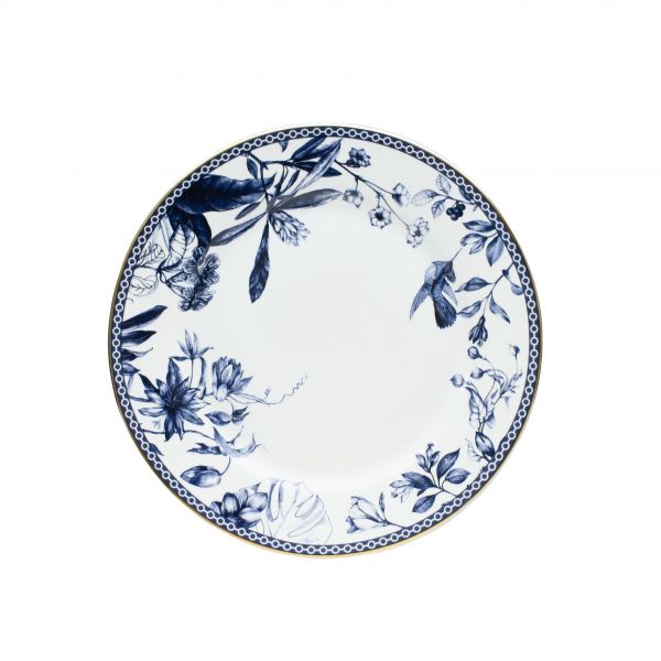 Тарелка десертная фарфоровая 20 см синяя HomeFeel