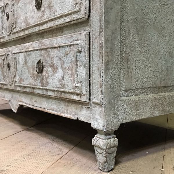 Комод Луи XVI 19 век Франция 134x56.5x92 см Grey Blue ROOMERS ANTIQUE