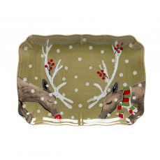 Блюдо прямоугольное DEER FRIENDS, 36.7x26.4 см, зеленый CASAFINA BY COSTA NOVA